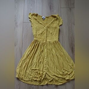 Revolution Golden Yellow Casual Kids Dress